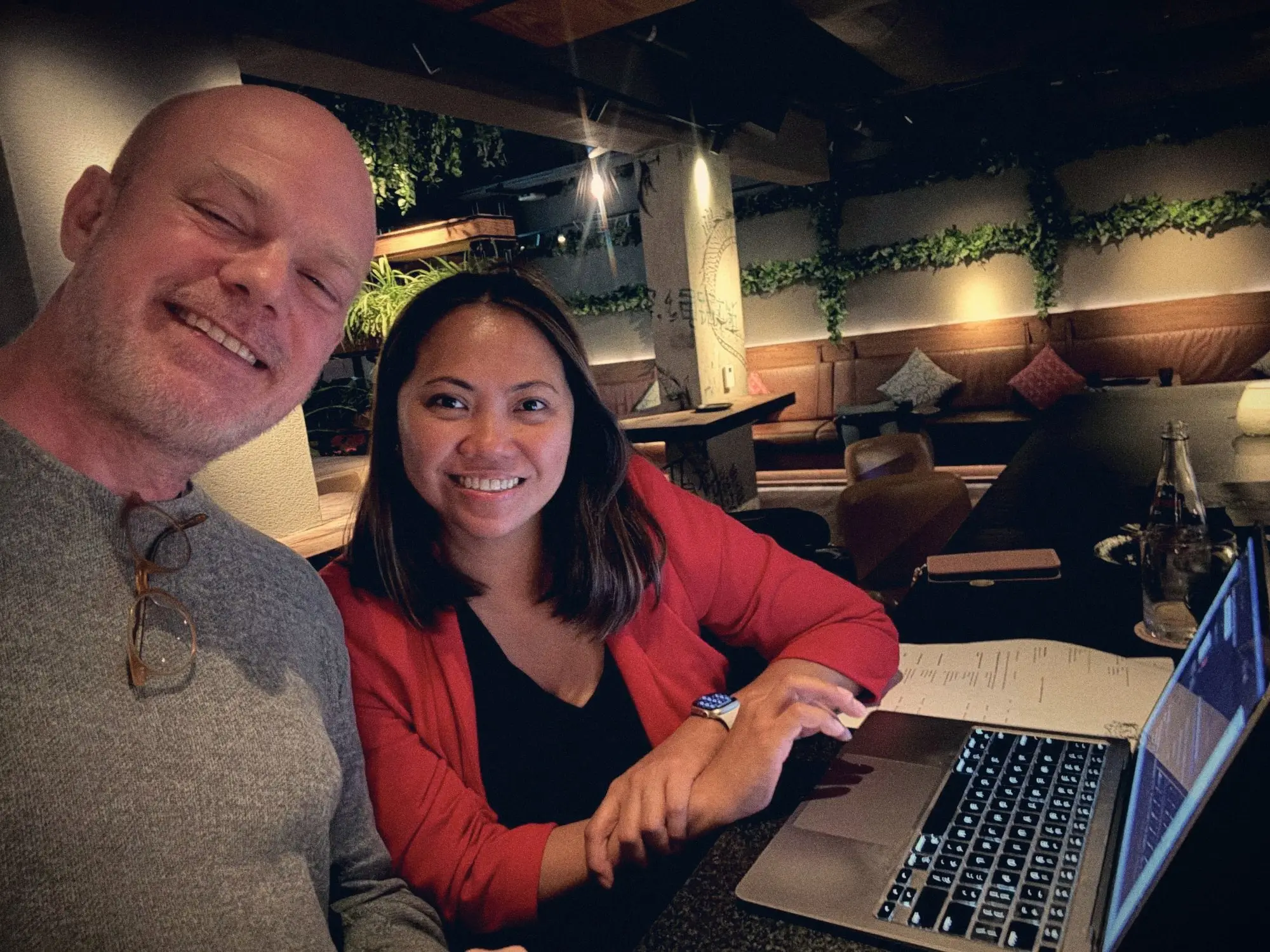 Janelle Legaspi with Netflix showrunner and director Rodrigo Kirchner at a production meeting